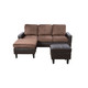 Brown Chocolate Faux Leather and PVC 3-Piece Living Room Set with Sofa Loveseat