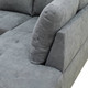 Dark Gray 3-Piece Flannel Sectional Sofa with Right-Facing Chaise and Lift-Top