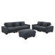 Dark Gray 6-Piece Corduroy Modular Living Room Set with Sofa Loveseat and Feet
