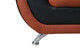 Black and Orange Faux Leather Sofa with Accent Chairs Ottomans and Padded Back