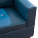 Deep Blue 3-Piece Faux Leather Sectional Sofa with Left-Facing Chaise and Seats