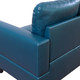 Deep Blue 3-Piece Faux Leather Sectional Sofa with Left-Facing Chaise and Seats