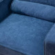 Blue 3-Piece Microfiber Living Room Set with Sofa Loveseat and Armchair