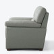 Gray Top-Grain Leather Armchair with Matching Ottoman Pillow-Top Arms and Finish