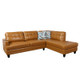 71.5-Inch Ginger Semi-PU Synthetic Leather 3-Piece Sectional with Right-Facing