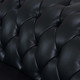 88-Inch Black 3-Piece Cow Top Leather Chesterfield Corner Sectional with Seats