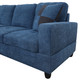Blue 3-Piece Flannel Sectional Sofa with Left-Facing Chaise and Lift-Top Storage