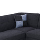 Dark Gray 3-Piece Linen Sectional Sofa with Left-Facing Chaise and Storage