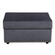 Dark Gray 3-Piece Microfiber Modular Loveseat with Ottoman and Nailhead Trim