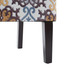 Blue Brown and Gold Medallion Print Armless Accent Chair with Wood Legs
