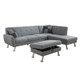 Gray 3-Piece Linen Sectional Sofa with Right-Facing Chaise and Storage Ottoman