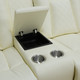 White 3-Piece Breathable Leather Reclining Living Room Set with LED Lighting