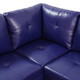 Deep Blue 3-Piece Faux Leather L-Shaped Sectional Sofa with Right-Side Chaise