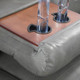 Gray 3-Piece Breathable Leather Reclining Living Room Set with Cup Holder