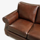 Vintage Brown 2-Piece Top-Grain Leather Living Room Set with Loveseat and 3-Seat