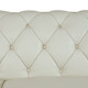 89-Inch White 2-Piece Cow Top Leather Chesterfield Sectional with Left-Facing