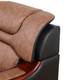 Black and Brown 3-Piece Cow Leather Living Room Set with Wood-Tone Arm Trim