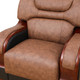 Black and Brown 3-Piece Cow Leather Living Room Set with Wood-Tone Arm Trim