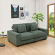 Green 2-Piece Corduroy Modular Loveseat with Double Track Arms and Two Seat Sofa