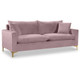 LT582 Pink Velvet Sofa -3 with Accent Chairs Ottomans and Supportive Cushioning