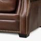 Vintage Brown 3-Piece Top-Grain Leather Living Room Set with Sofa Loveseat