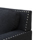 Black 3-Piece Linen Living Room Set with Sofa Loveseat and Armchair and Cushions