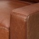 Chestnut Brown Top-Grain Leather Armchair with Matching Ottoman and Track Arms