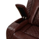 Brown 3-Piece Breathable Leather Reclining Living Room Set with LED Lighting