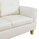 White 3-Piece Faux Leather L-Shaped Sectional Sofa with Left-Facing Chaise