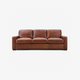 Chestnut Brown 2-Piece Top-Grain Leather Living Room Set with Armchair