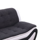 Black and White 3-Piece Faux Leather Living Room Set with Sofa Loveseat