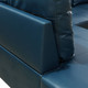Peacock Blue 3-Piece Semi-PU Synthetic Leather Sectional with Left-Facing Chaise