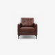 Chocolate Brown 4-Piece Top-Grain Leather Living Room Set with Sofa Loveseat