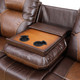 Brown 3-Piece Bonded Leather Manual Reclining Living Room Set with Sofa Console