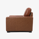 Chestnut Brown Top-Grain Leather Armchair with Track Arms and Block Feet