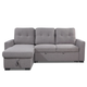 Solis Gray 2-Piece Linen-Look Left-Facing Pull-Out Sleeper Sectional with Chaise
