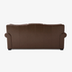 Vintage Brown Top-Grain Leather 3-Seat Sofa with Rolled Arms and Nailhead Trim