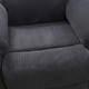Dark Gray Flannel 3-seat Reclining Sofa with Comfortably Shaped Arms and Support