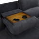 Dark Gray Flannel 3-seat Reclining Sofa with Comfortably Shaped Arms and Support