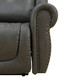 Gray 3-Piece Breathable Leather Reclining Living Room Set with Nailhead Trim