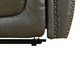 Gray 3-Piece Breathable Leather Reclining Living Room Set with Nailhead Trim
