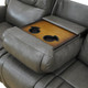 Gray 3-Piece Breathable Leather Reclining Living Room Set with Nailhead Trim