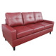 Red Faux Leather 2-Piece Living Room Set with Sofa and Loveseat and Construction