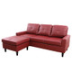 Red Faux Leather 2-Piece Living Room Set with Sofa and Loveseat and Construction