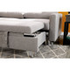 Gray Linen-Style Upholstered Convertible Pull-Out Sleeper Sofa with Track Arms