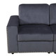 Dark Gray 4-Piece Microfiber Modular Sofa with Center Console Cup Holders