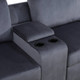 Dark Gray 4-Piece Microfiber Modular Sofa with Center Console Cup Holders