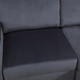 Dark Gray 4-Piece Microfiber Modular Sofa with Center Console Cup Holders