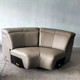 Gray 5-Piece Top-Grain Leather Modular Power Reclining Sofa Set with Upholstery