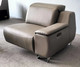 Gray 5-Piece Top-Grain Leather Modular Power Reclining Sofa Set with Upholstery